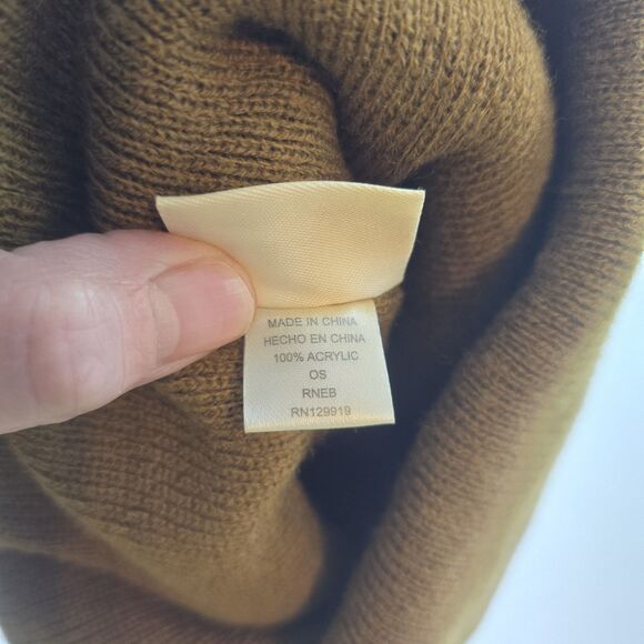 Levi's Logo Beanie Hat OS Men Unisex Knit Winter Brown Cuffed One Size - Picture 4 of 5